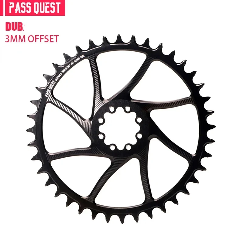 PASS QUEST -8 Nails (3mm offset)  for  Force direct  mount crank  etc  black  silver Round Narrow Wide Chainring 40-54T