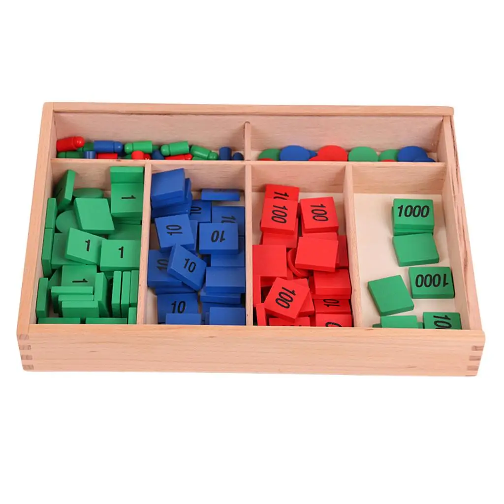 Materiali Montessori Giocattoli in legno Gioco di timbri Giocattolo per l'apprendimento precoce della matematica dei bambini