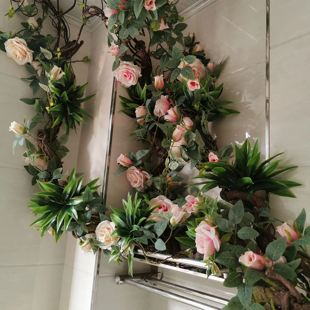 1.75 Meter Artificial Vine Green Leaf Simulation Rose Rattan Plant Branch Decoration Office DIY Rattan