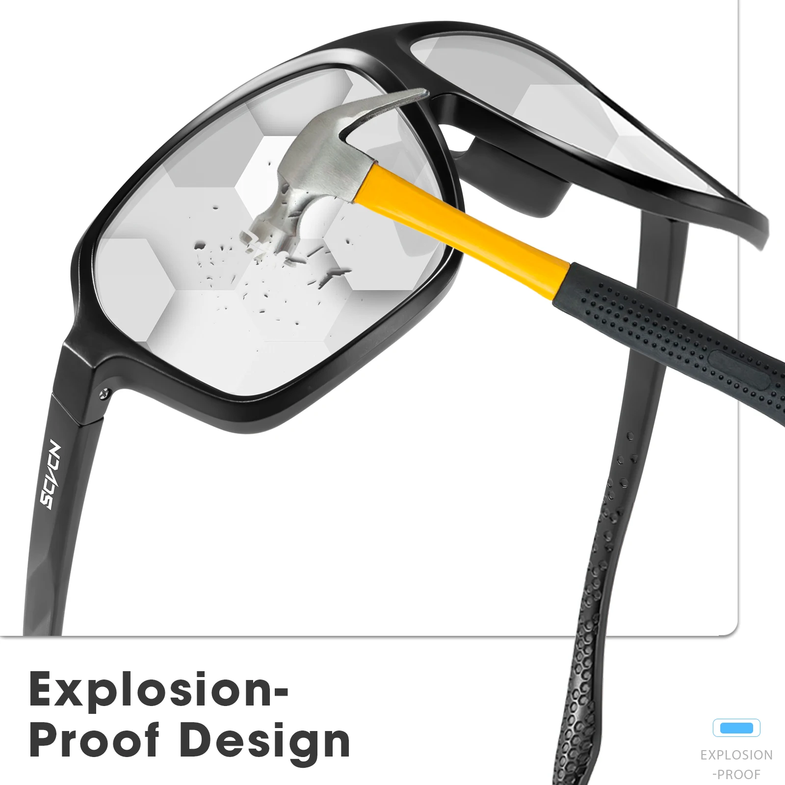 SCVCN Cycling Sunglasses Driving Eyewear Photochromic UV400 Protection Sports Glasses Men Women Hikng Riding Windproof Goggles