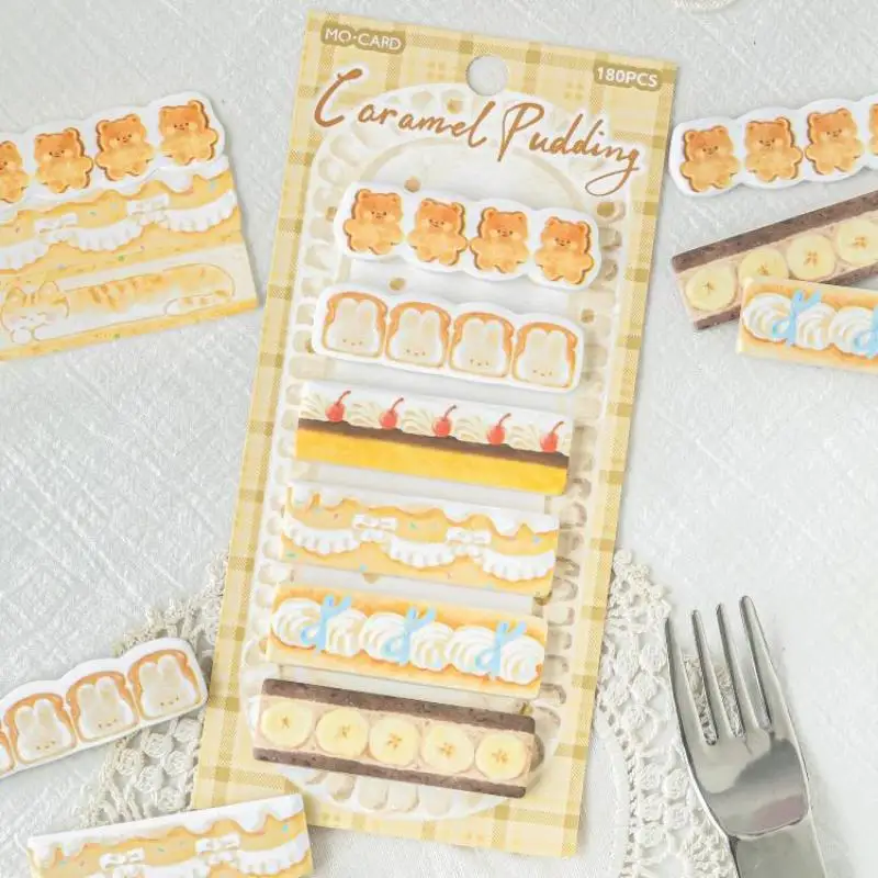 1/4Pcs Cute Cartoon Simulation Dessert Irregular Index Sticky Note Message Tag Memo Student Stationery Stickers Supplies