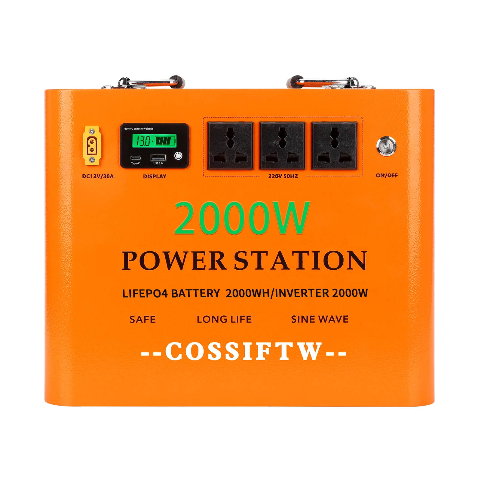 Pure sine wave 2000WH 220V compact solar generator Portable power station 2000W Rechargeable LifePo4 lithium battery camping