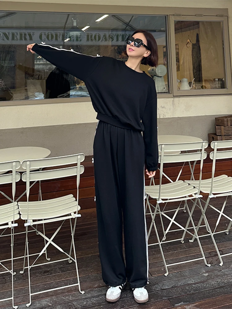 sweat-shirt-rond-avec-nœud-coreen-pour-femmes-ensemble-pantalon-decontracte-vintage-ballet-spor-polyvalent-anti-age-tendance-printemps