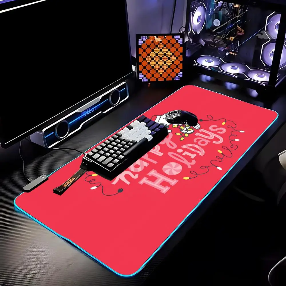 

CuteCartoonS-Snoopy Mouse Pad RGB HD Mousepad Pad Rug Desk Mat Computer Gaming PC Accessories Rubber Keyboard LED Mats