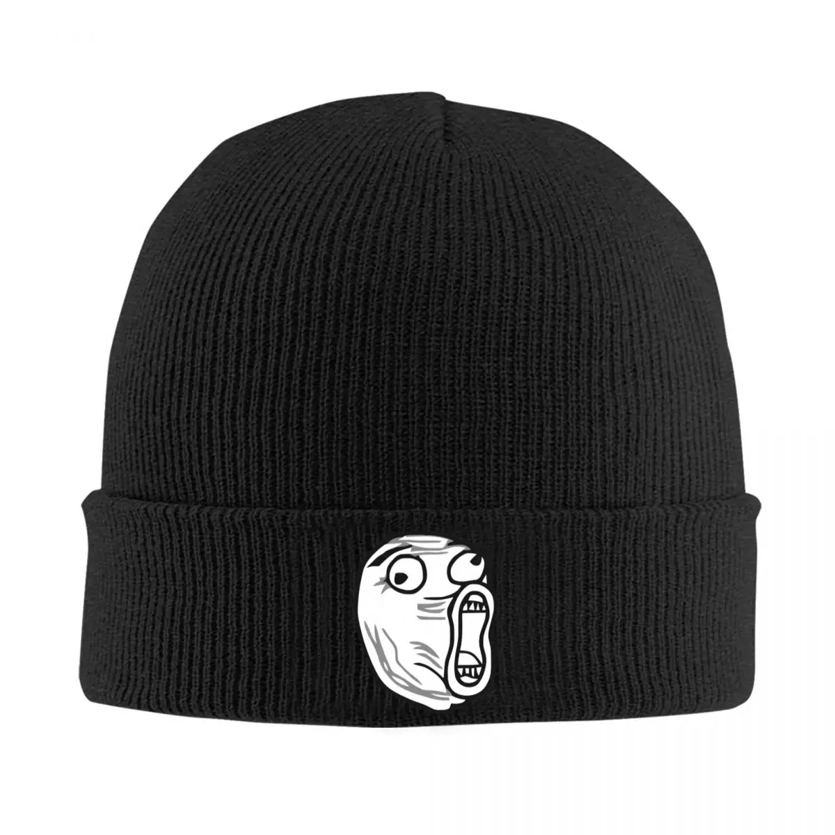 Trollface Meme Knitted Hat Beanie Autumn Winter Hats Warm Color Rage Comic Funny Anime Cap for Men Women