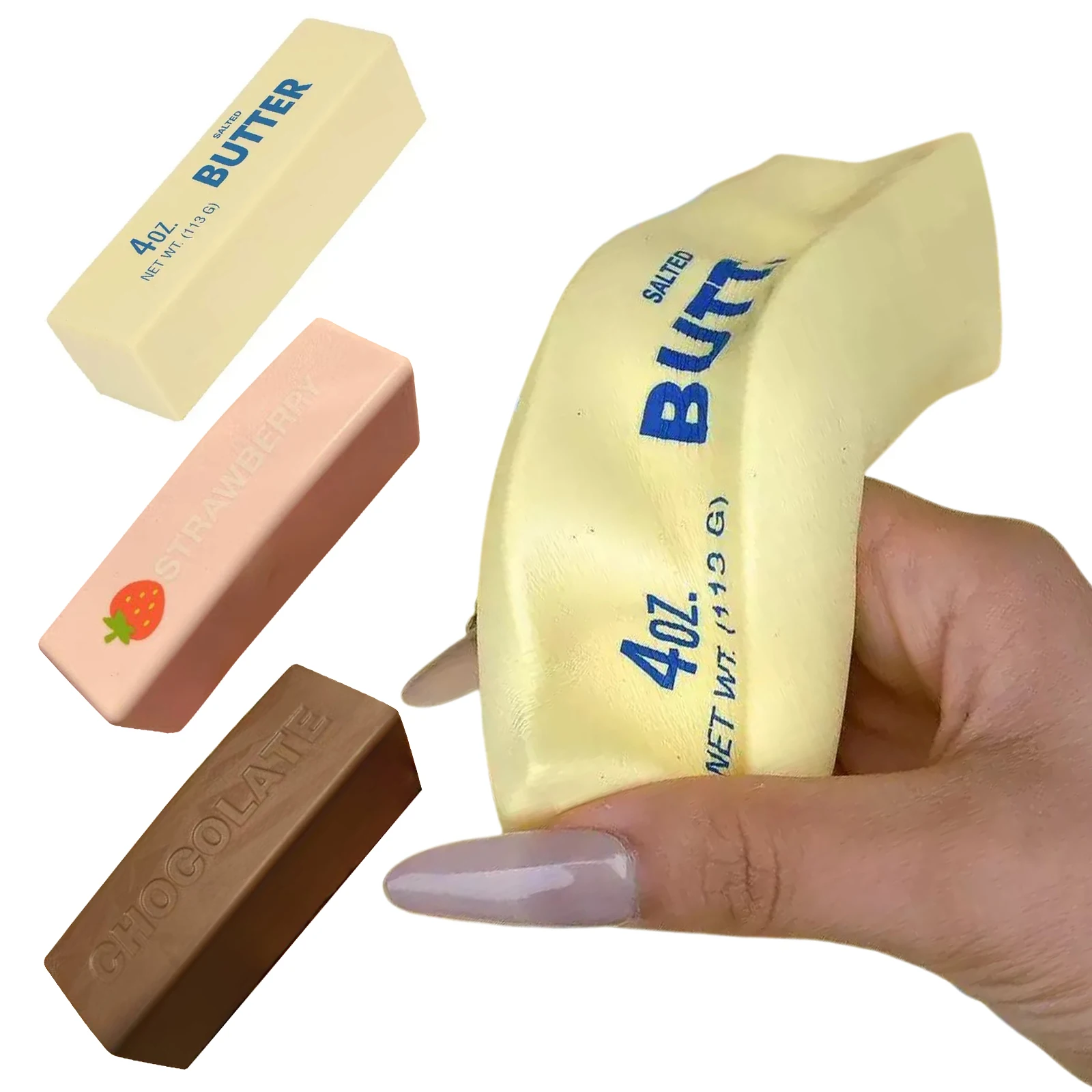 

Милый антистресс-мялка в виде батончика сливочного масла, реалистичная мягкая игрушка для снятия стресса для офиса и рабочего стола, для детей, подростков и взрослых