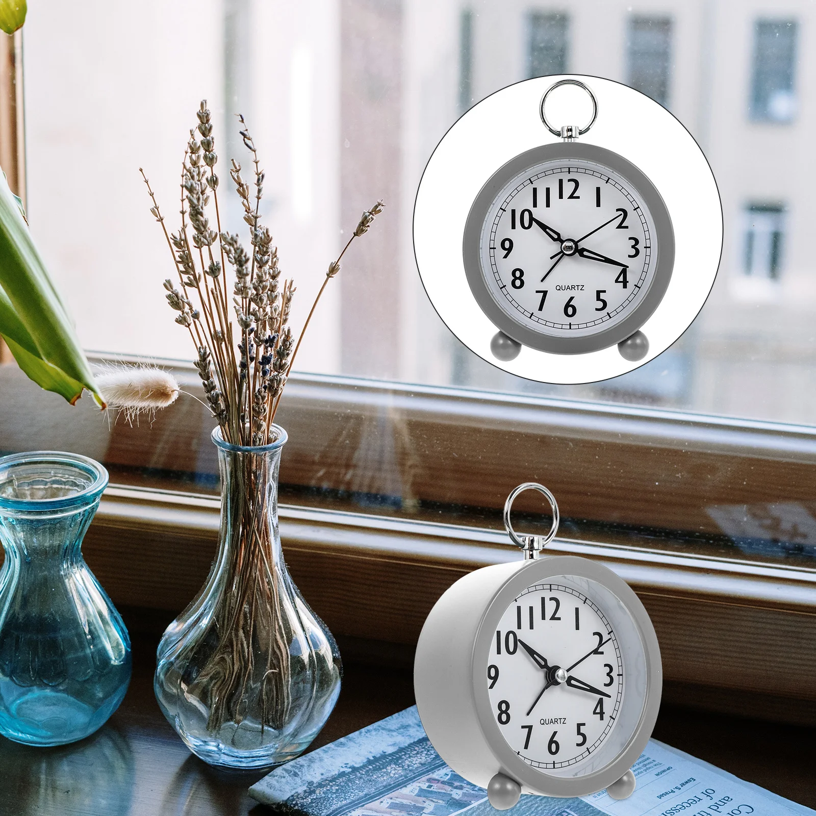 

Macaron Color Round Alarm Clock Desktop Decorative Modern Student Dorm Bedside Tabletop Creative Chic Practical Premium Quality