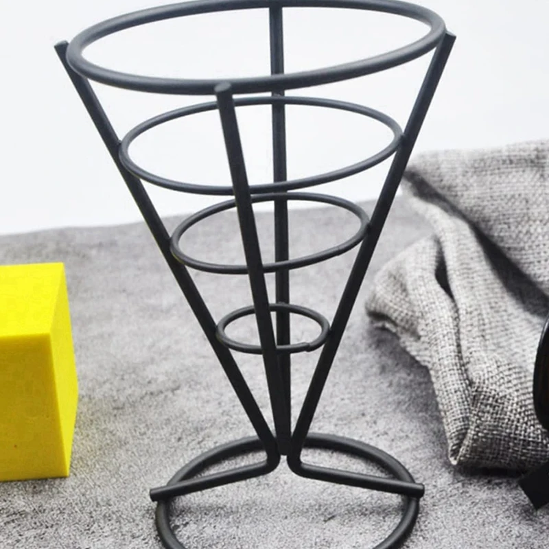 6 pcs fio Metal Food Racks Deep Fryer Basket Servindo Chips Stand Display Stands Frango Titular