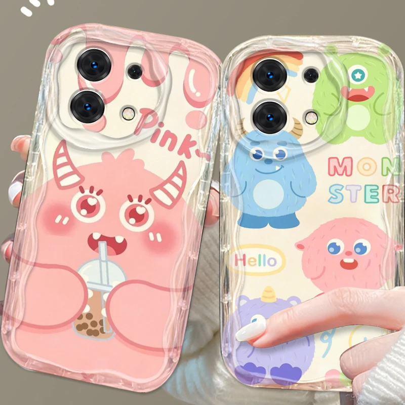 Monster Power Company Cartoon For Xiaomi Redmi Note 13 12 12S 11S 11 10 9 8 10A 9C 9T Pro Plus 5G Wave Oil Cover Phone Case