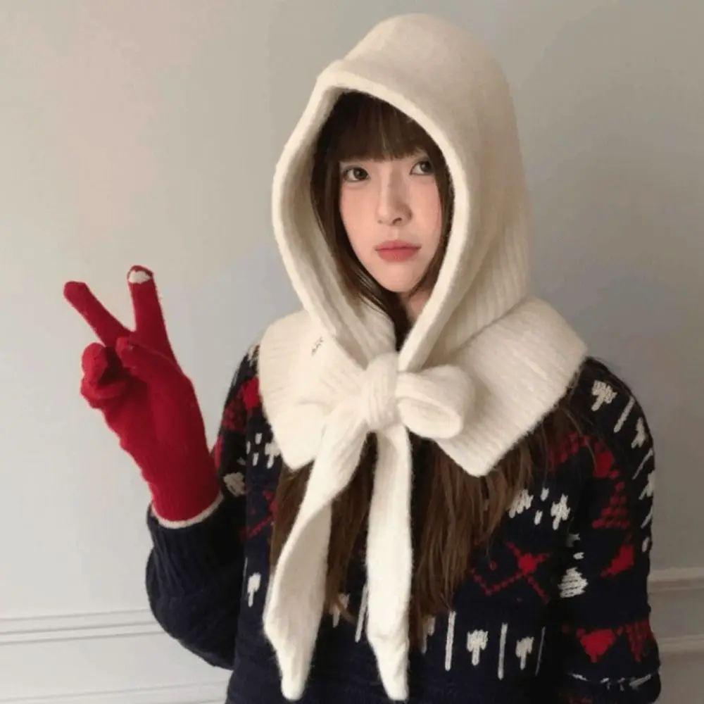 

Шерстяной материал Шерстяная вязаная Балаклава Большая окружность головы Защита шеи Вязаная шапка-бини Защита ушей