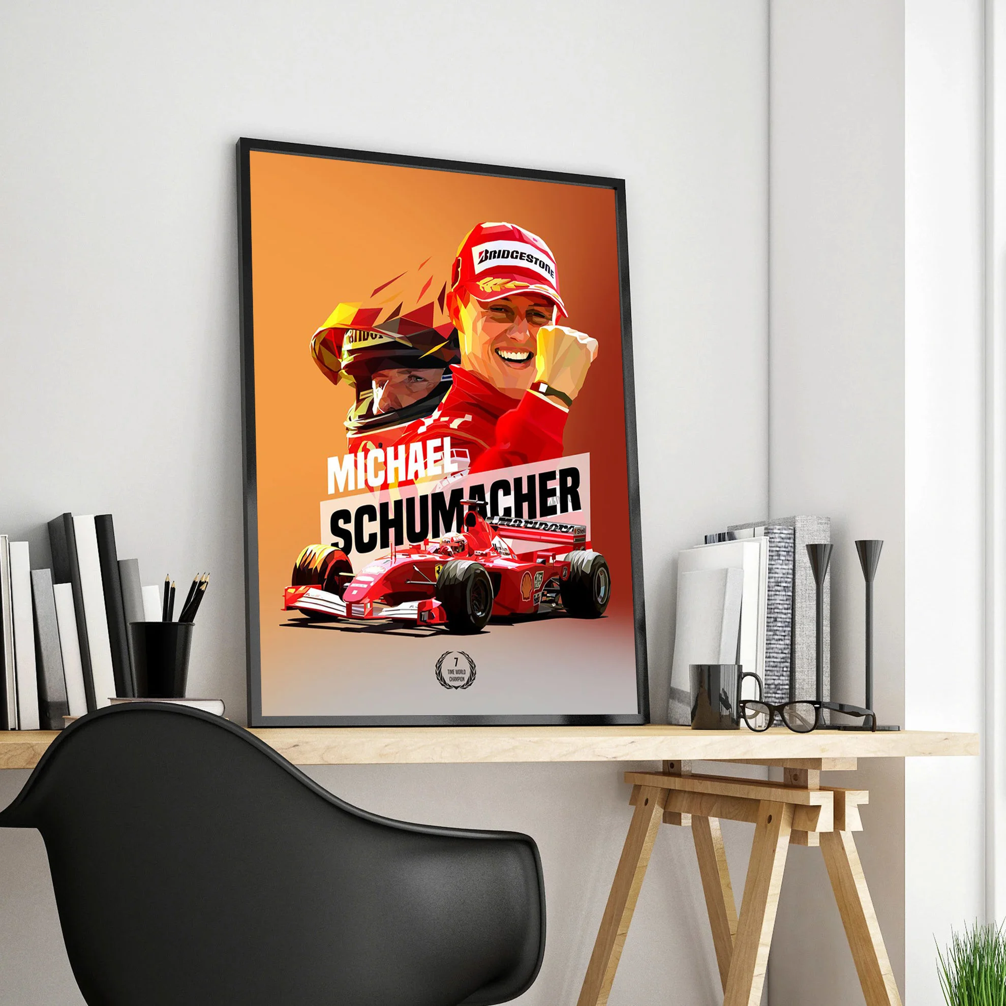 2023 Pop Sports F1 Legend Racing Poster Aesthetic Schumacher Formula 1 Racer Helmet Canvas Print Wall Art Home Driver Room Decor