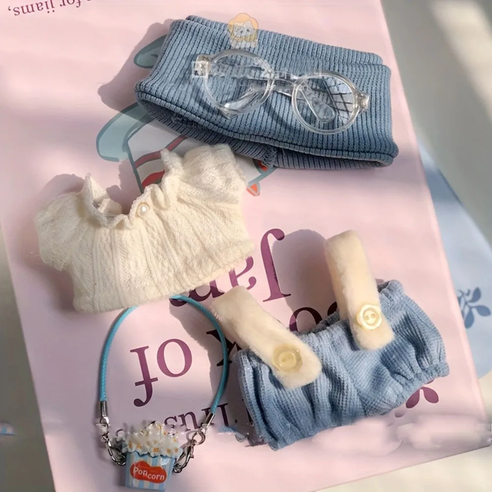 مجموعة ملابس لطيفة لملابس لابوبو مقاس 15/17 سم، ملابس عصرية، نظارات متطابقة على طراز الموضة التي تريدها