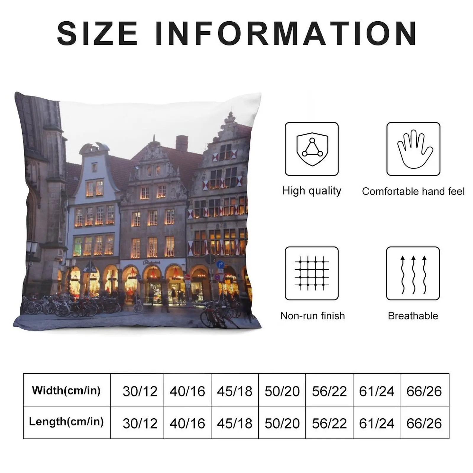 Gabled houses, Prinzipalmarkt, Christmas market, Munster, city, Westphalia Throw Pillow Sofas Covers Cushion Cover Set pillow