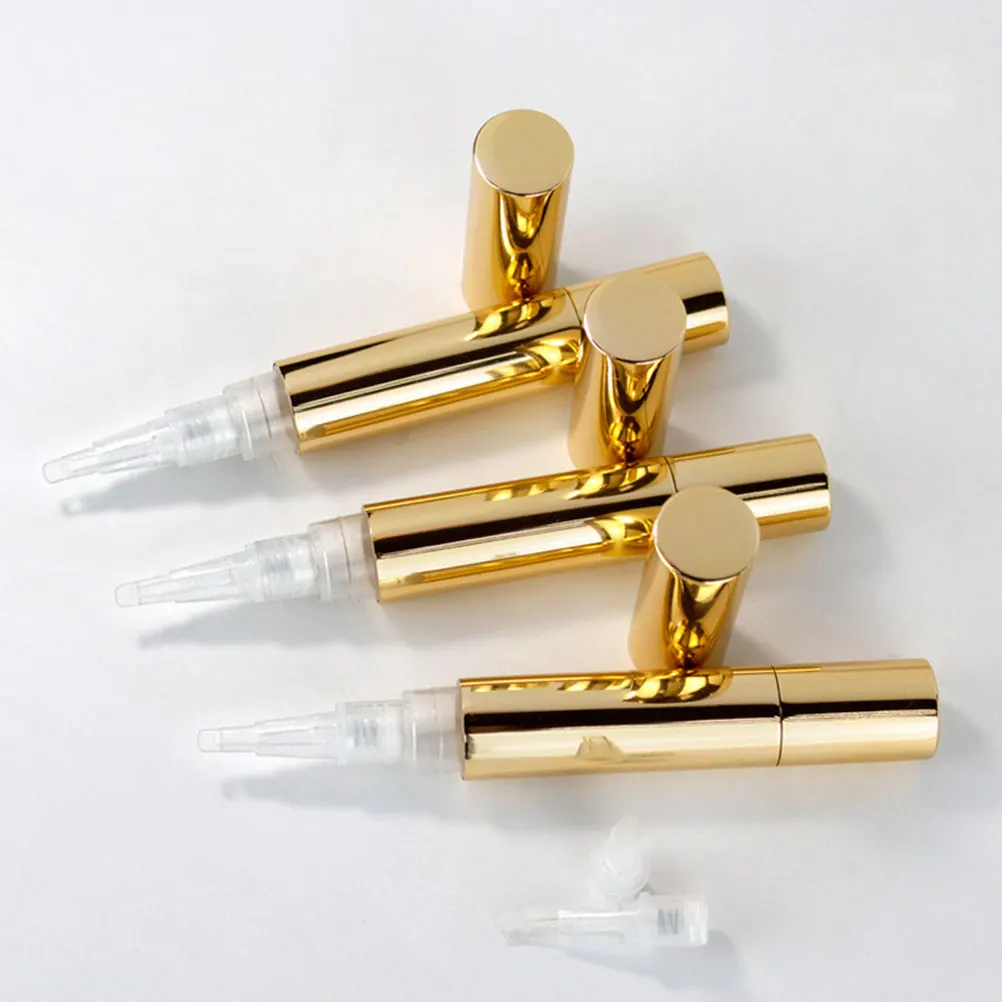 

4pcs Empty Nail Oil Pen Container Applicator Concealer Liquid Tube Leakproof Travel Size Refillable Makeup Brush Pen