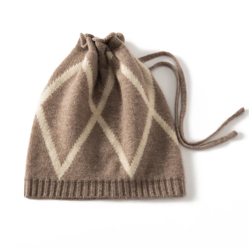 

Новая женская шапка-пуловер из 100% кашемира, осенне-зимняя, вязаная, с цветовыми блоками, универсальная, бренд ATTYYWS.