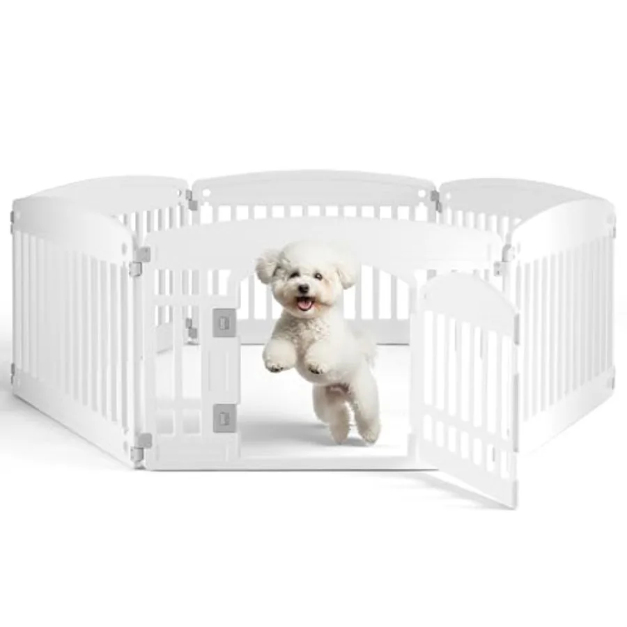 

Пластиковый вольер для собак 24 дюйма, 6-панельный, прочный, для щенков и маленьких/средних собак, портативный и складной, с защитой