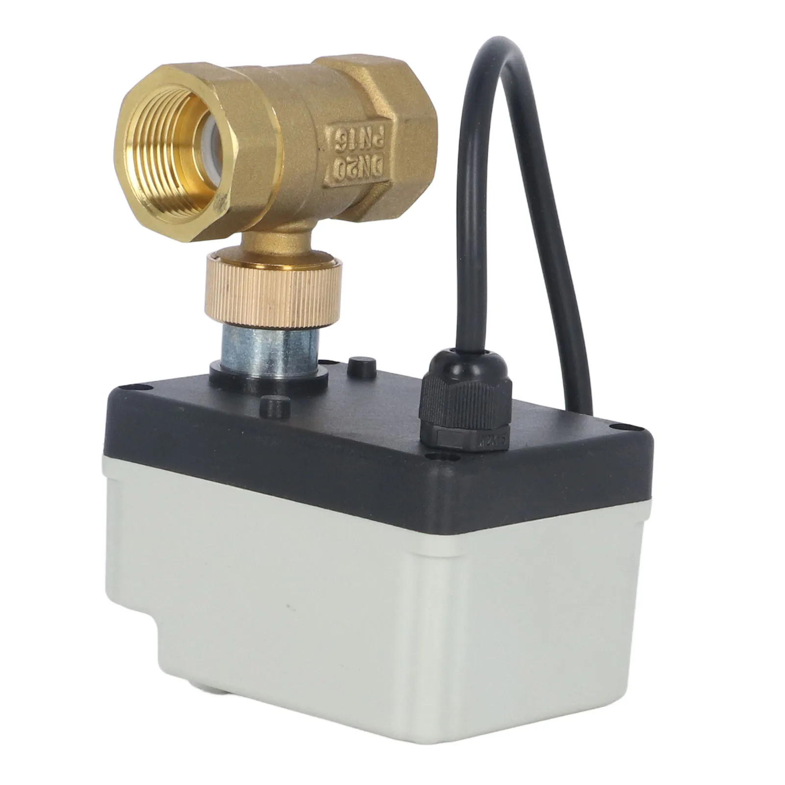 Válvula de esfera motorizada normalmente fechada IP54 Corpo de latão ABS Shell Válvula de esfera elétrica de 2 vias DC12-24V DN20 Válvula de esfera de 3/4 polegadas