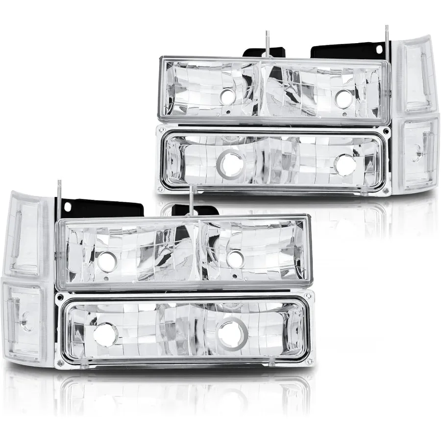 

Хромированные фары корпуса + лампы бампера + прозрачные угловые фонари для грузовиков Chevy C K Suburban 1500 2500 3500 19941999 Enhanced V