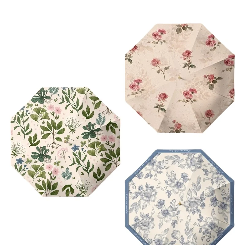 

8-bone Manual Sunshade Oil Painting Ancient Style Umbrella For Women UV Protection Sun Umbrella Sun Protection