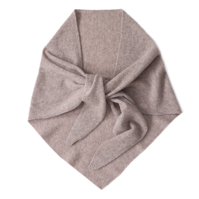 100%Wool Large Triangle Scarf Shawl for Women Winter Autumn Soft Warm Luxury Cashmere Knitted Cape Poncho Korea Fashion Scarves