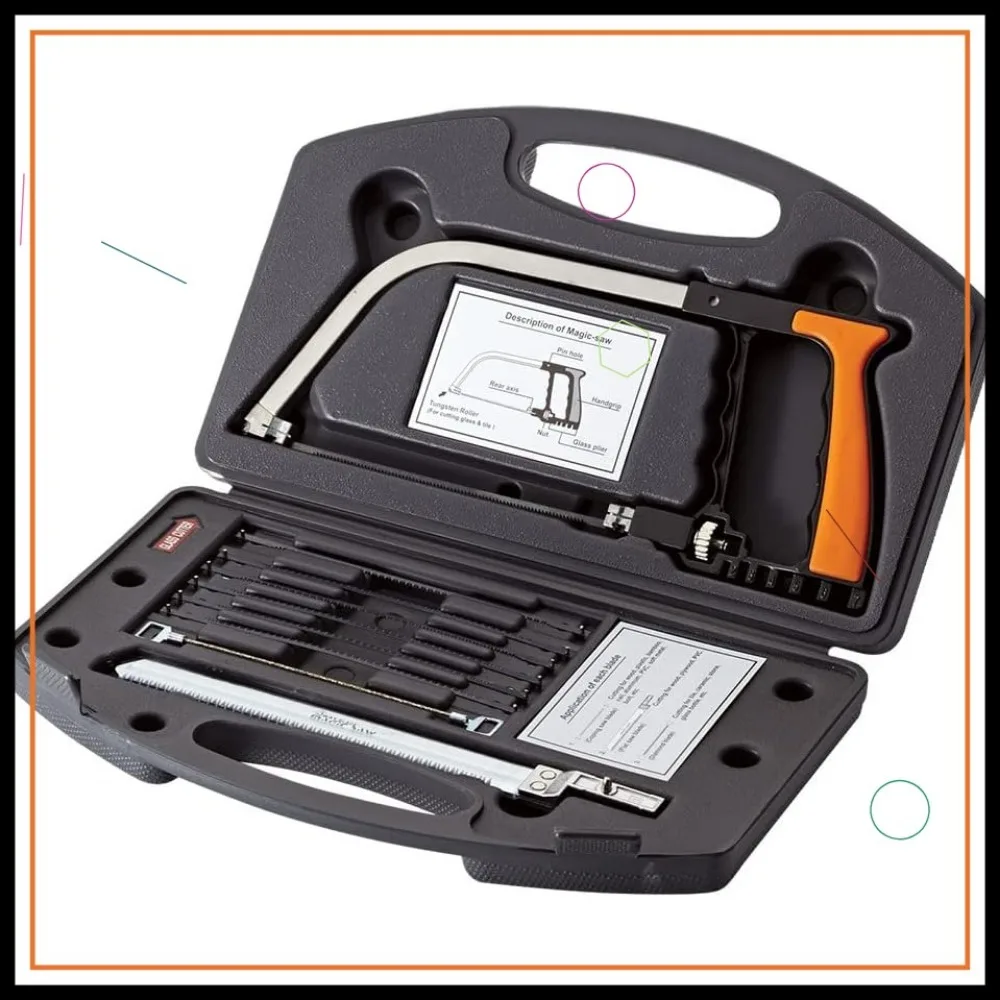 

15-in-1 Universal Hand Saw Kit with Multi Blades for Wood, PVC, Glass Cutting - Compact Toolbox Set