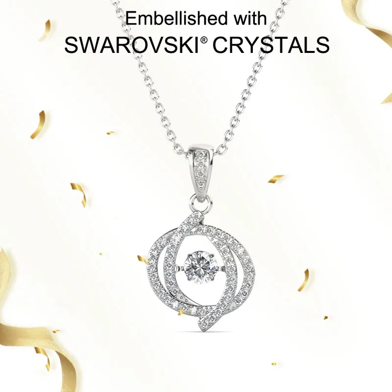 

Daisini 925 Sterling Silver Swarovski Crystals Flexible Starlit Sky Design Pendant Neckalces for Women Lucky Birthday Party Gift