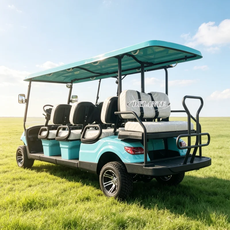Sightseeing Cart 6 8 Seater Electric Vehicle 72V Lithium Battery Hydraulic Shock Absorber Aluminum Wheels Full Canopy Resort