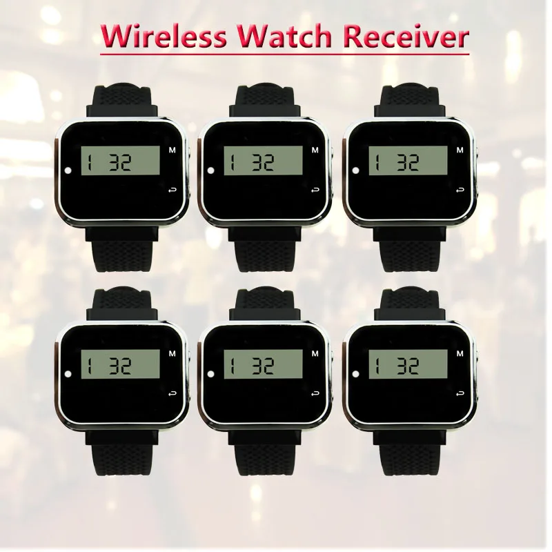 QWICALL Quality 6 Watch Receiver Wireless Calling System For Restaurant/Waiter Calling system Work With Call Buttons