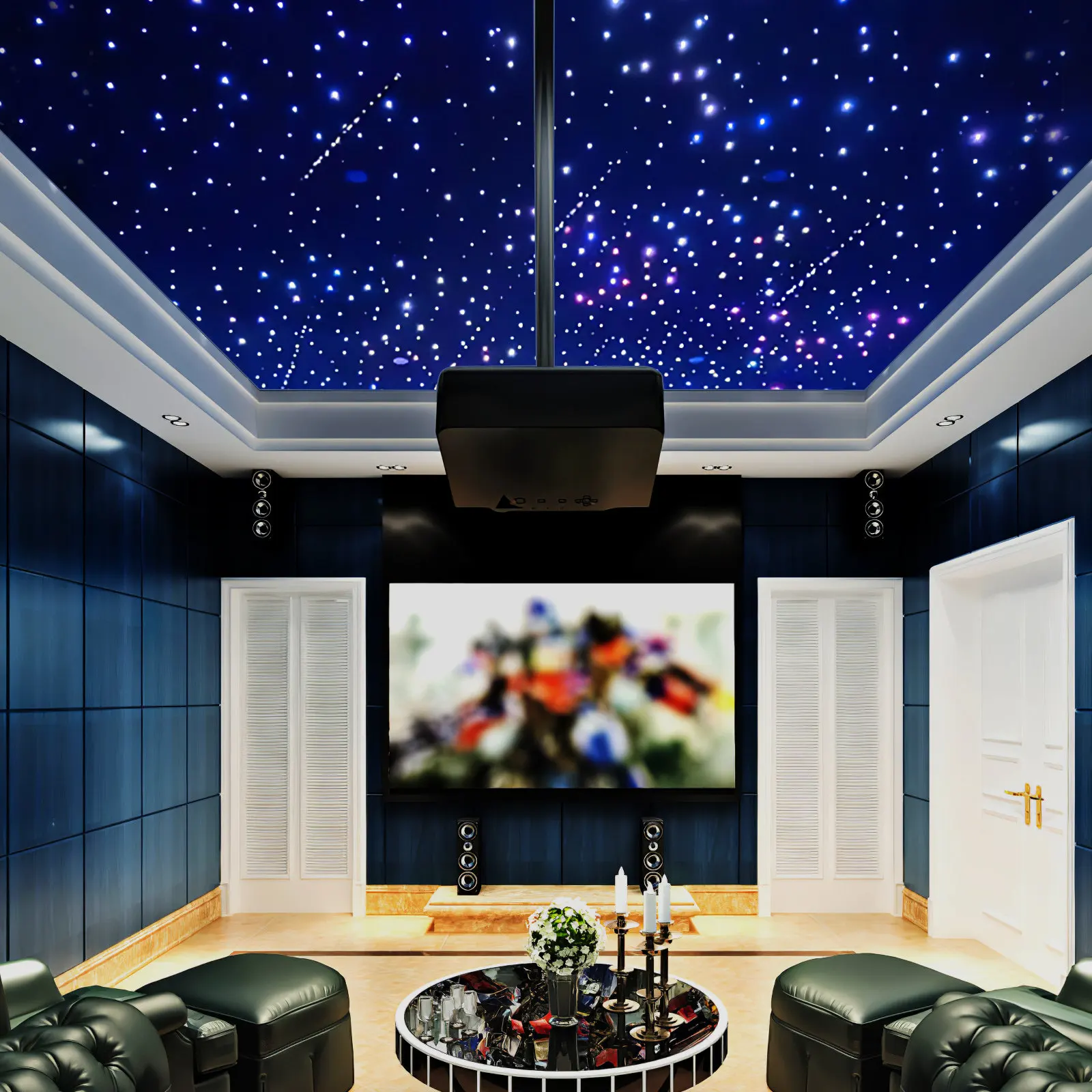 

1Set Star Light Headliner Kit Rgb Car Interior Ambient Lighting Multiple Colors Easy Install Long Lifespan Compact Design