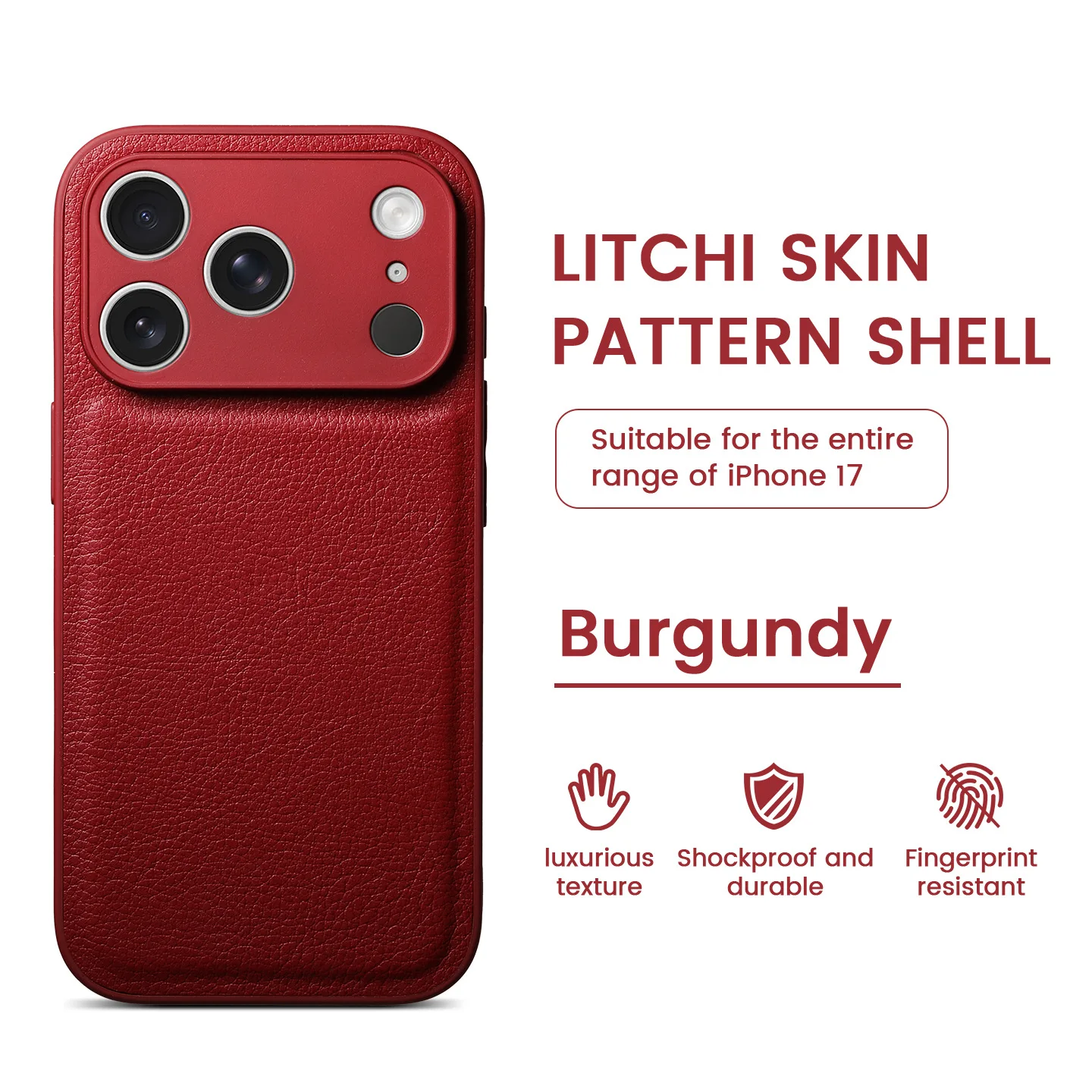 Apple 17pm sticker leather mobile phone case iPhone18pro lychee pattern leather pattern 14/13 leather pattern 12 protective case