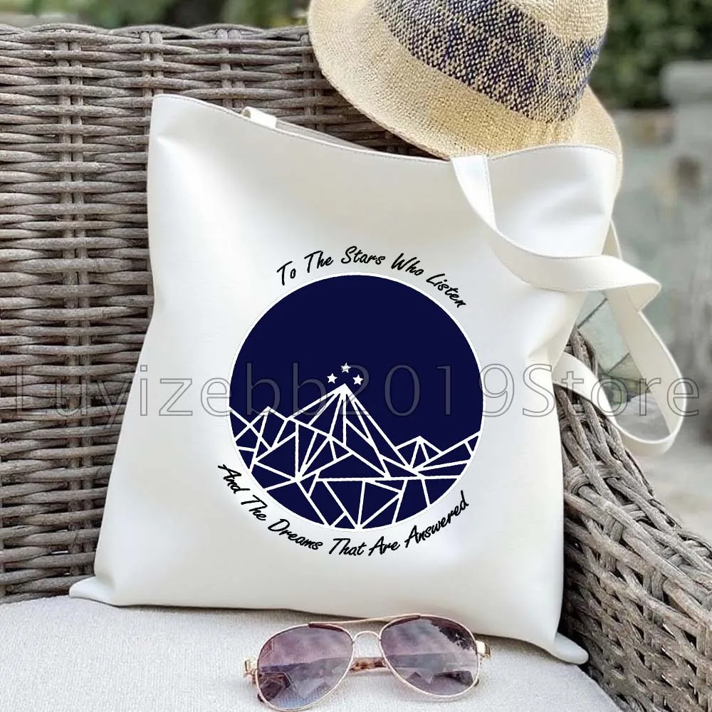 

A Court Of Mist And Fury Thorns And Roses Sky Stars Nesta Cassian Feyre Night Court Sarah Maas Books Canvas Tote Bag Eco Handbag
