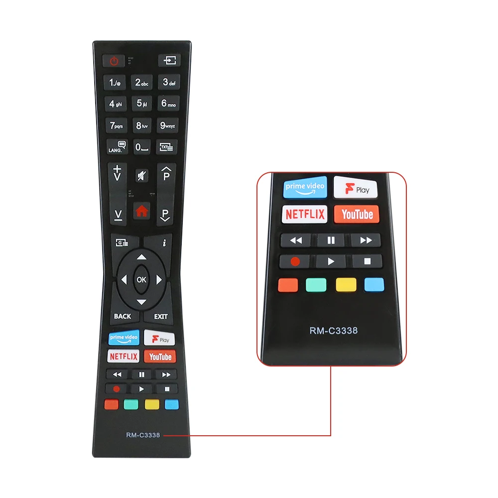 RM-C3338 RC43101P Remote Control Replacement for JVC Smart 4K LED LCD TVs LT-24C680 LT-24C685 LT-32C695