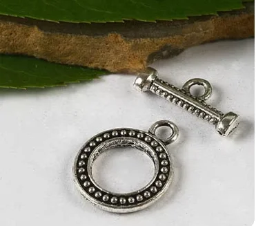 

10sets 15.3mm bar:17.6mm Alloy accessories tibetan silver toggle clasps for jewelry making HWH2991