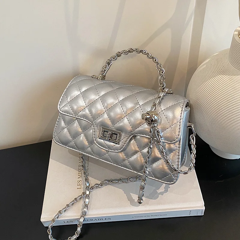 حقيبة كروس بسلسلة بسيطة لعام 2025 للنساء، محفظة كتف متعددة الاتجاهات من الجلد الطبيعي، حقيبة يد صغيرة عتيقة للعمل والمواعدة #4