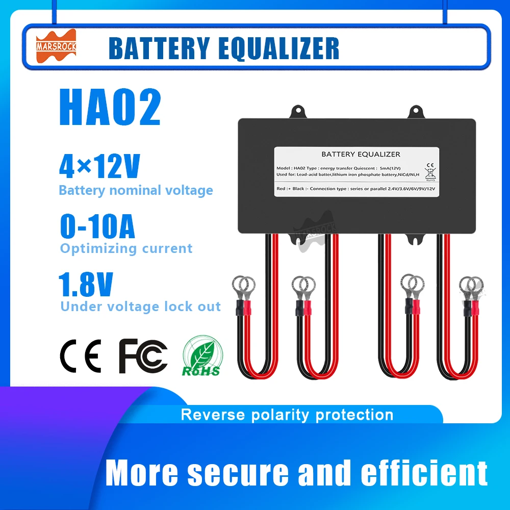 

HA02 Battery Balancer Li li-ion Lead Acid Batteries 2.4V 3.6V 6V 9V 12V Connected Parallel Max 48V Control Voltage Equalizer