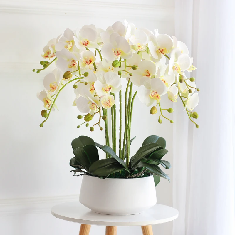 

High quality, large pot of Phalaenopsis simulated flower set, hotel lobby decoration, living room decoration, company front