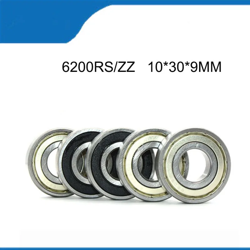 

High Grade Bearing 6200RS/ZZ Bearing ABEC-1 10PCS/Lot ( 10x30x9MM) 6200-2RS And 6200ZZ Deep Groove Bal l Bearings High Quality