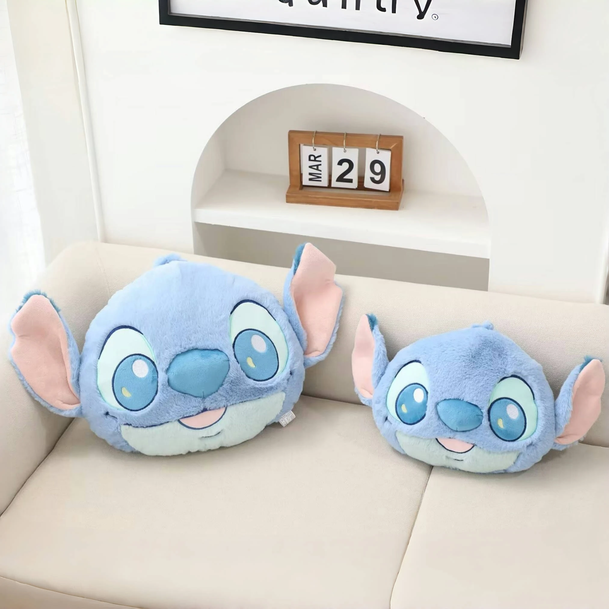 Stitch Pillow Stuffed Anime Cartoon Stitch Back Cushion Throw Pillow Sofa Bed Cuddly Plushies Headrest Xmas Gifts