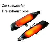 Motorcycle Simulated Sound Modified Car-mounted Subwoofer Flame Exhaust Pipe 12V with LED Bluetooth Speaker