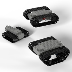 Technical Electric Building Block Mecanum Wheels Omnidirectional 4WD Car Tracked Tank Excavator Chassis Power RC Toys for Kids