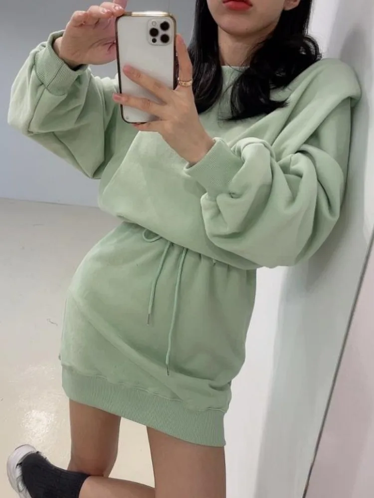 Frauen Fce Gefüttert Dstring Taille Abnehmen ort Dr Design Farbe Hoodie Dr Winter Neue Sle Pendeln Sle