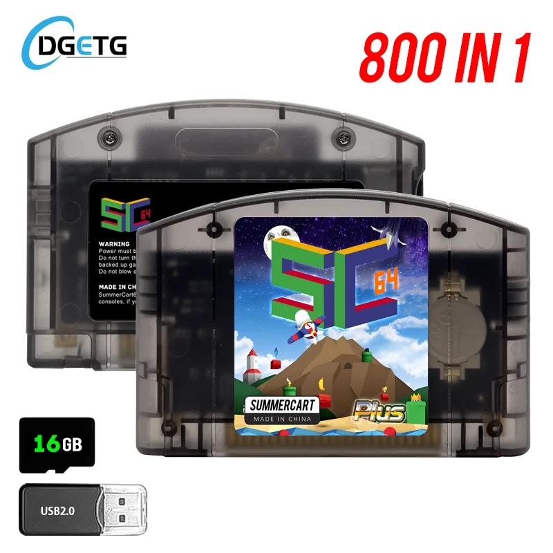 SummerCart 64 Open Source N64 800 in 1 Game Cartridge For Nintendo 64 Game Card free 16GB Card Compatibility Support 64DD Games