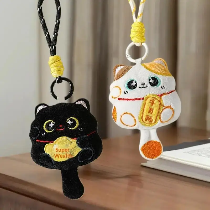 1/2 Piezas de Adorable Mascota de Gato de la Suerte, Peluche, Juguete de Peluche, Llavero, Colgante, Cordón para Bolsa, Recuerdo de Bendición del Año Nuevo Chino