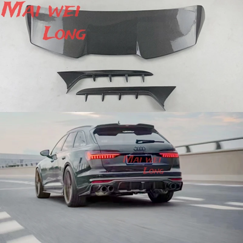 

A6 Avant Real Carbon Fiber Car Rear Wing Trunk Lip Spoilers For Audi A6 Allroad S6 A6 C8 RS6 2020+