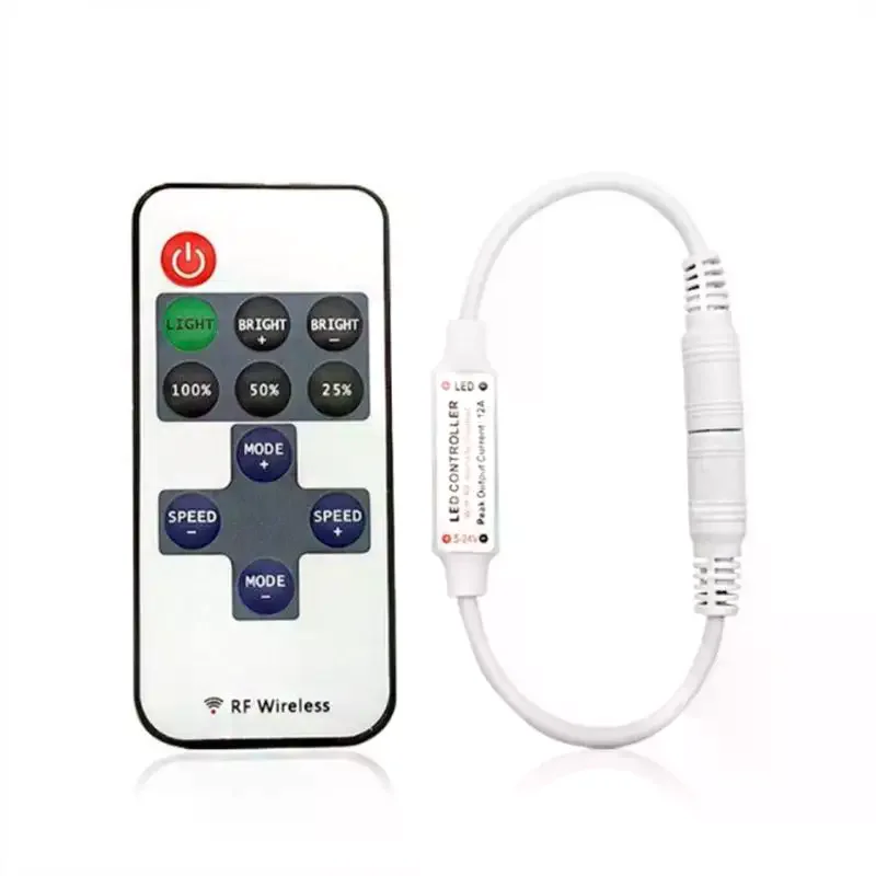 

1 комплект регуляторов яркости с дистанционным управлением по радиочастоте 12В/24В для светодиодных лент 5050/2835/COB