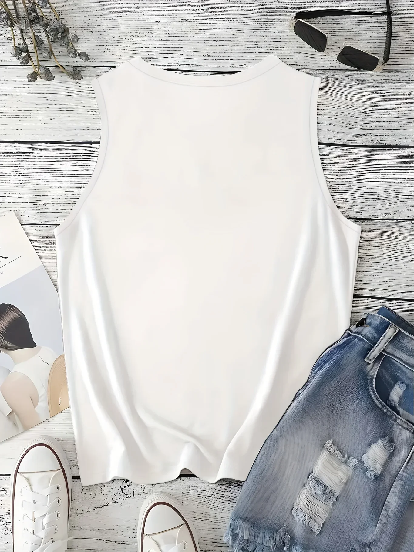 Women's Freedom Journey Route 66 Vintage Letter Shield Print Sleeveless Vest T-Shirt Casual Trendy Khaki T Shirt Clothes Outfit