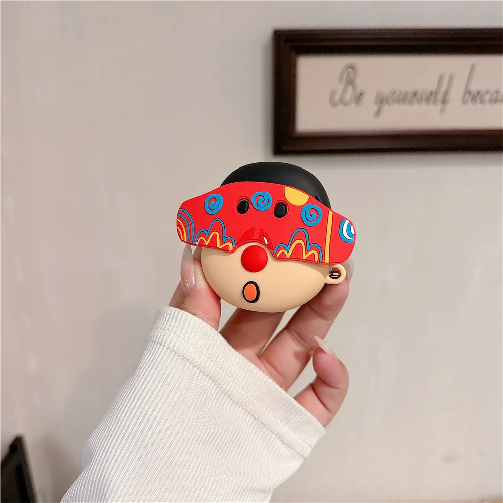 

Крутой чехол для наушников Airpods 4 3 2 Pro, 3D креативный чехол-маска для Airpods 4 2024 2023, милый мультяшный мальчик, украшение, подарок 2025