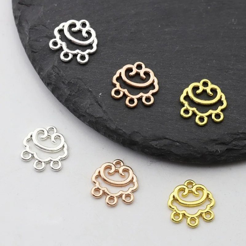 

10pcs 12mm Clouds Shape Plated Gold/Silver/KC Gold Color Metal Bails Pendants Connectors For DIY Earrings Jewelry Making