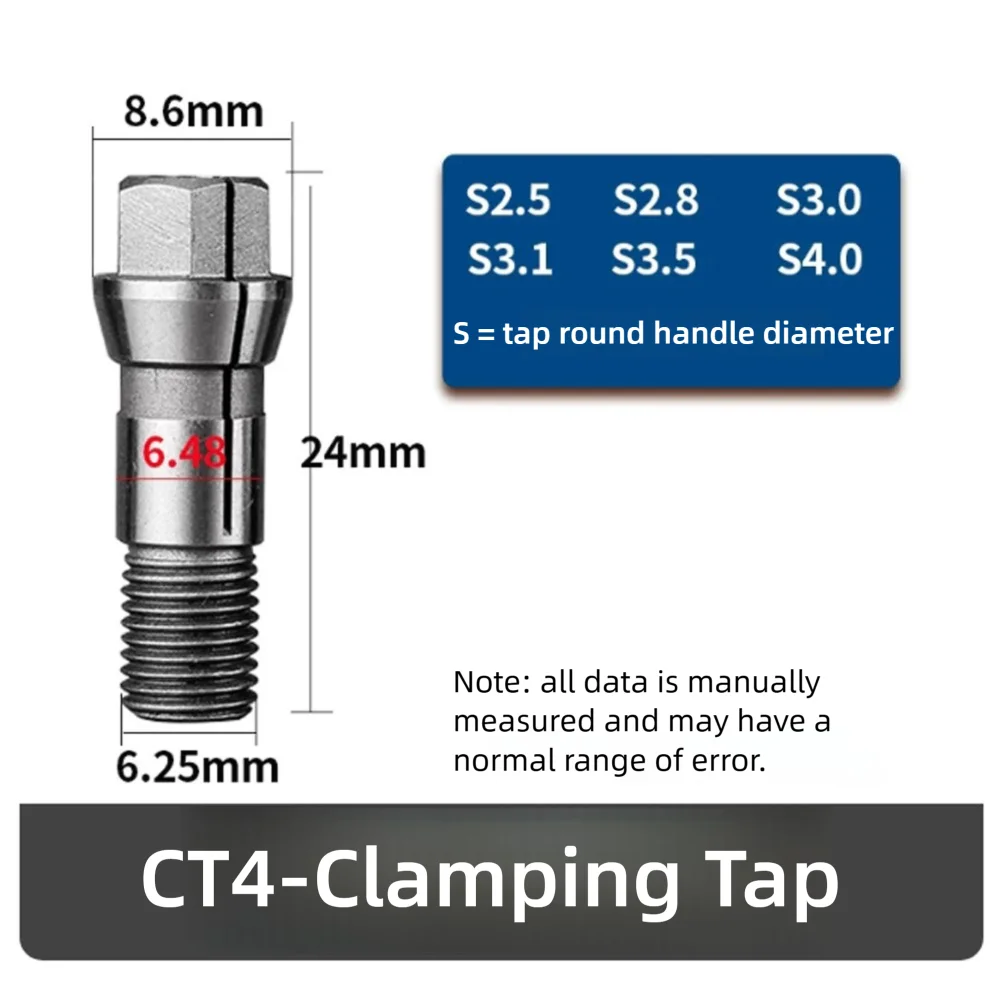 Maschinenspannzange für Gewindebohrer 4mm CT4/CT5/CT6/CT9/CT12/CT14/CT16 S2.5 S3.0 CNC-Teile Metallspindelwerkzeug Werkstückhalterung – Detail 8