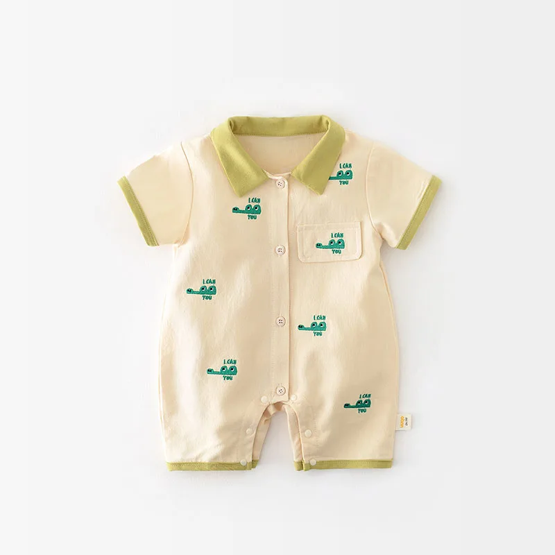 2026 New Baby Summer Clothes Crocodile Boys Romper Cotton Baby Boy Jumpsuit Newborn Clothing  3-24 Months